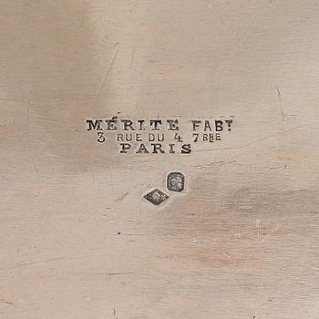 A French silver tray, maker's mark of Charles Mérite, before year 1892.