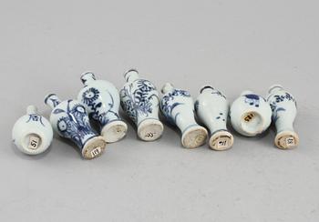 MINIATYRER, 8 st, porslin, Kina, 1800/1900-tal.