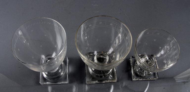 PARTI GLAS, 3+6+17 delar.