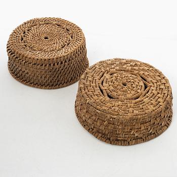 Root baskets, 4 pcs, folk art, 19th century.