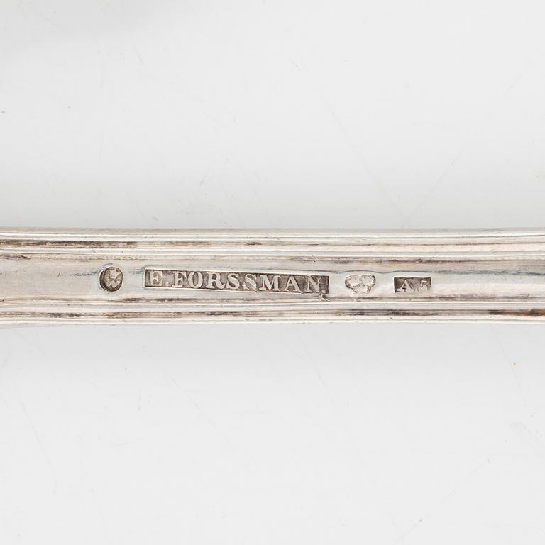 A set of silver cutlery, among others Emanuel Forssman, Växjö, 1855.