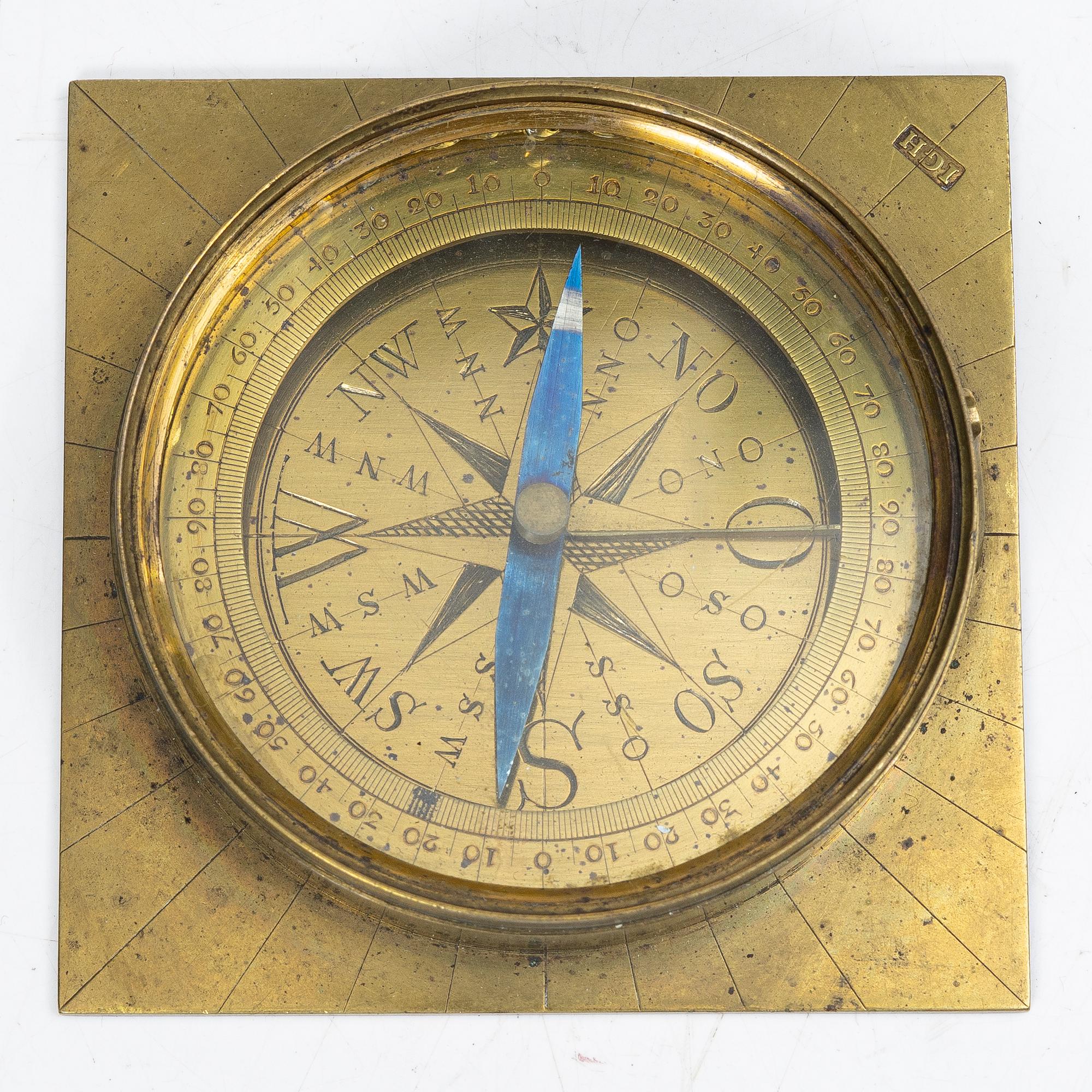 Compass, by Johan Gusaf Hasselström, (active in Stockholm 1775-1812).