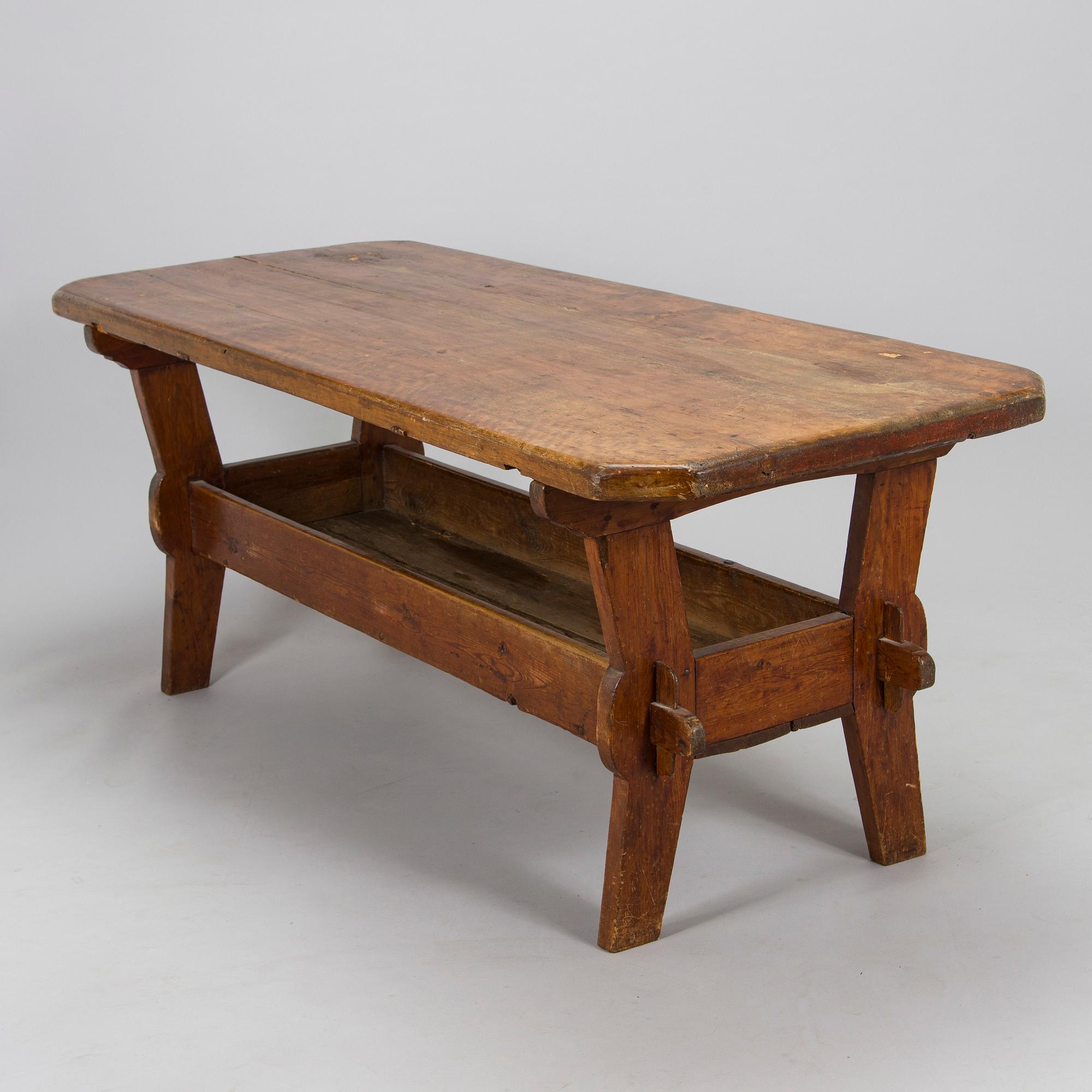 A trestle table, vernacular, Finland, early 19th century.