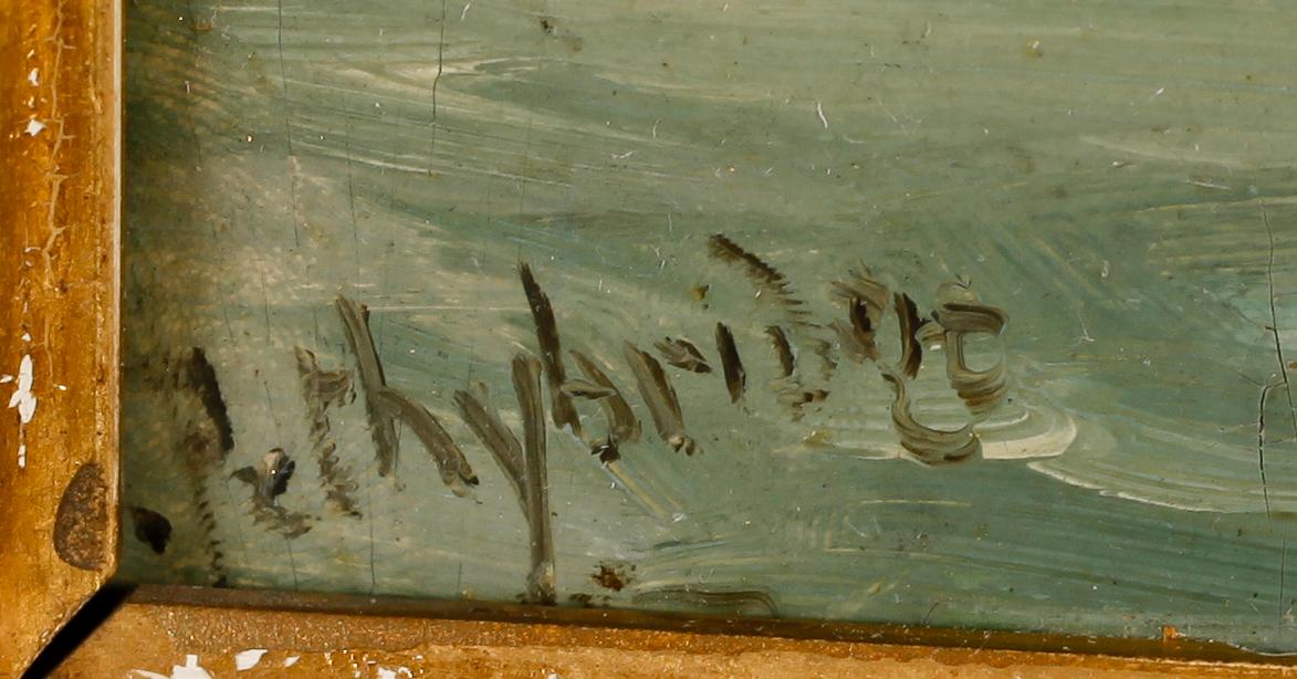 OKÄND KONSTNÄR, olja på pannå, sign Pethybridge, England, 1800-tal.
