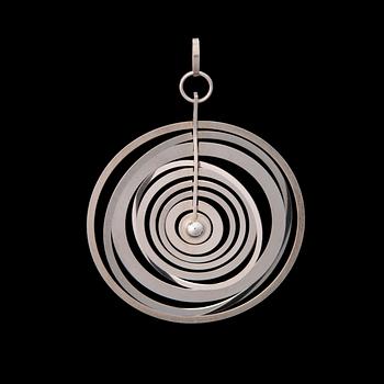 TAPIO WIRKKALA, A PENDANT, "Silver moon", silver. Kultakeskus 1971.