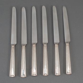 Pehr Zethelius, matknivar 6 st, silver, Stockholm 1808.