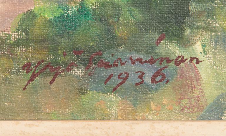 Yrjö Saarinen, öljy kankaalle, signeerattu ja päivätty -36.