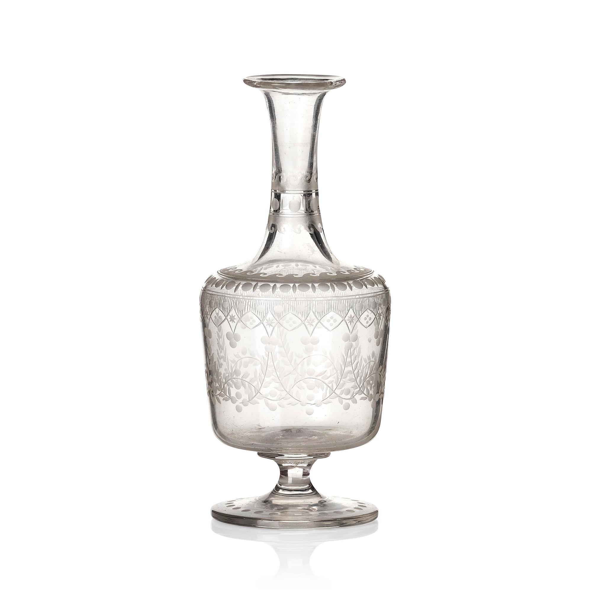 An engraved flask, circa 1800.