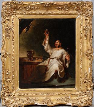 OKÄND KONSTNÄR, olja på duk, signerad Leslie, 1800-tal.