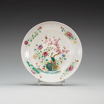 A famille rose dish, China, presumably Republic, 20th Century, with Guangxu six character mark.