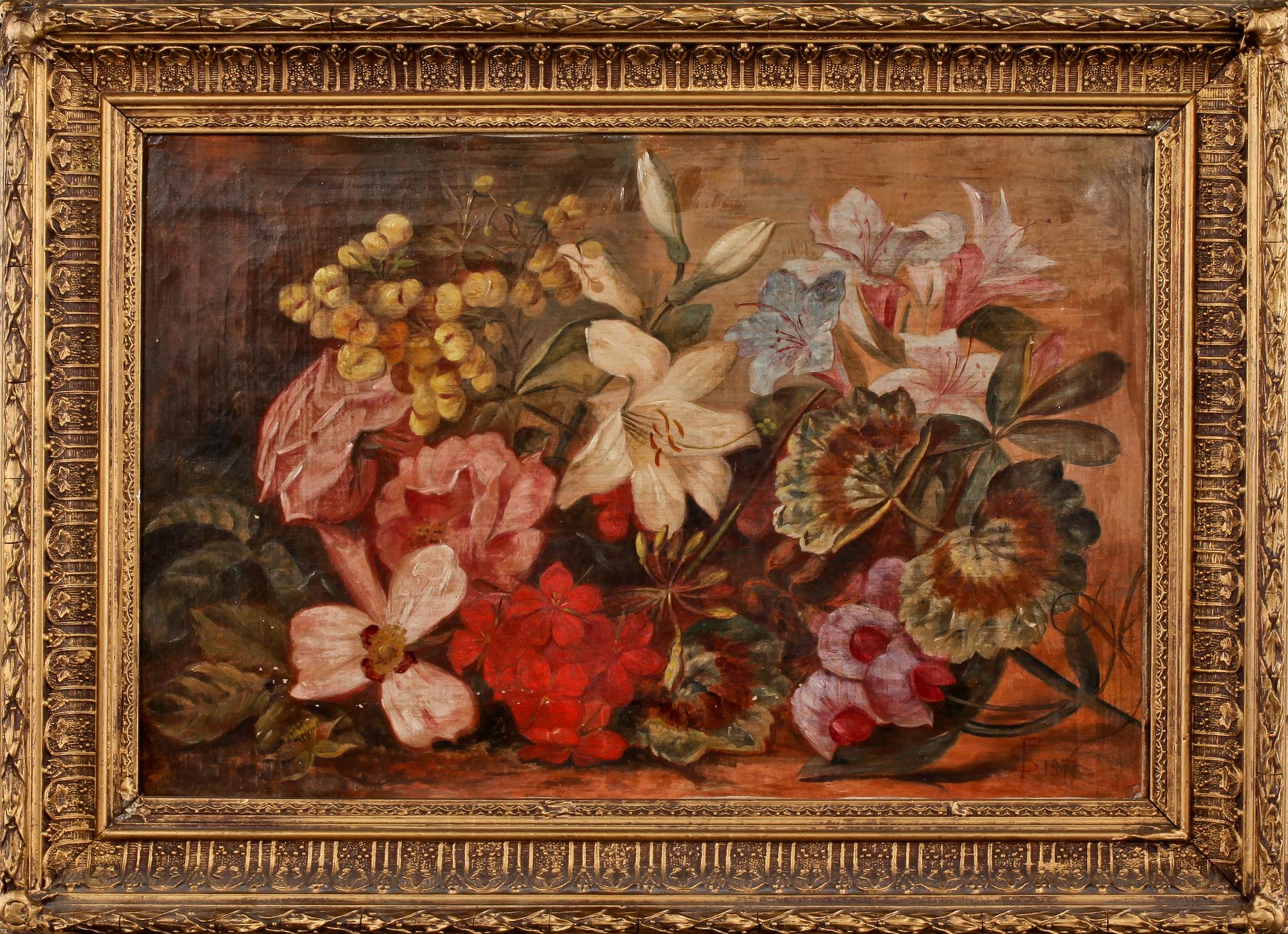 OKÄND KONSTNÄR, olja på duk, monogramsignerad, 1800-tal.