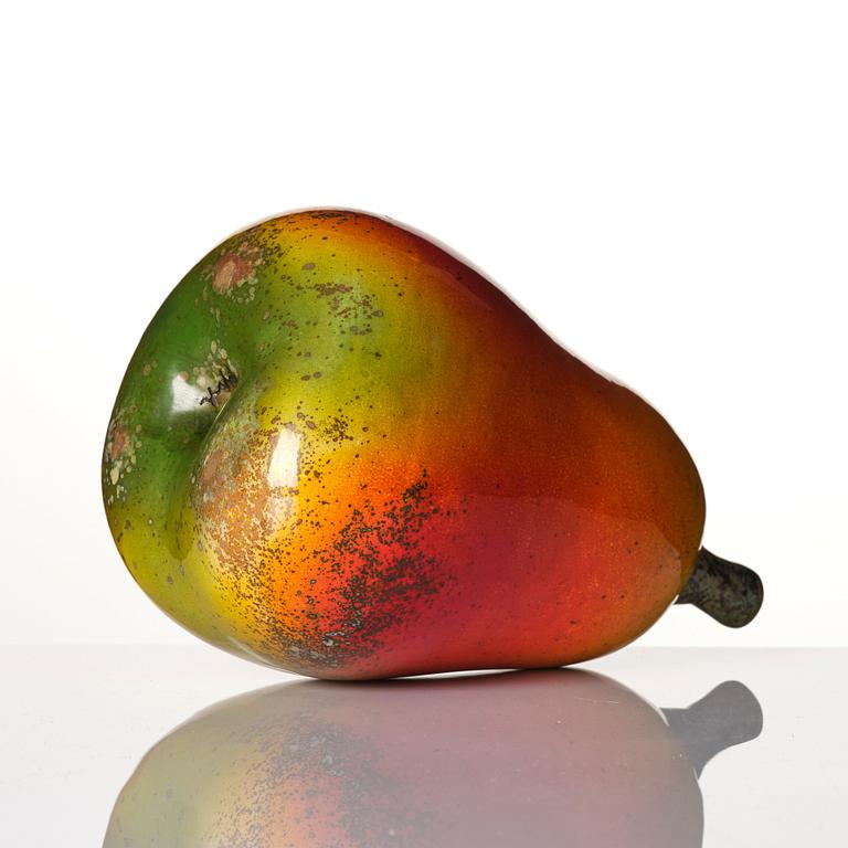 Hans Hedberg, a faience sculpture of a pear, Biot, France.