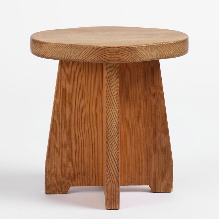 David Rosén, a stained pine "Berga" stool, Nordiska Kompaniet, Sweden, 1940s.