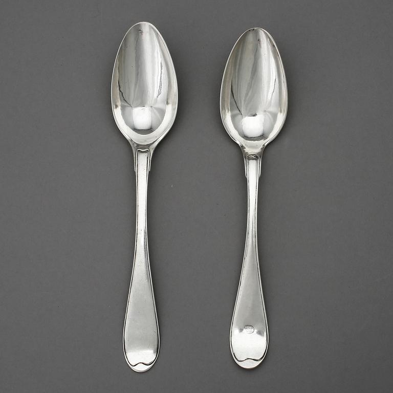 SKEDAR, 2 stycken, silver, Nils Limnelius, Stockholm 1804-1813. Total vikt ca 120 gram.