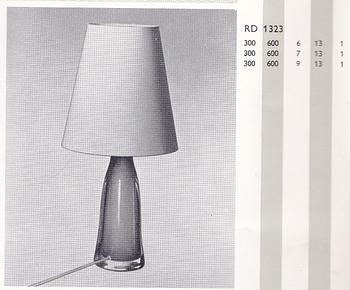 Carl Fagerlund, a pair of table lamps model "RD 1323", Orrefors, 1950s-60s.