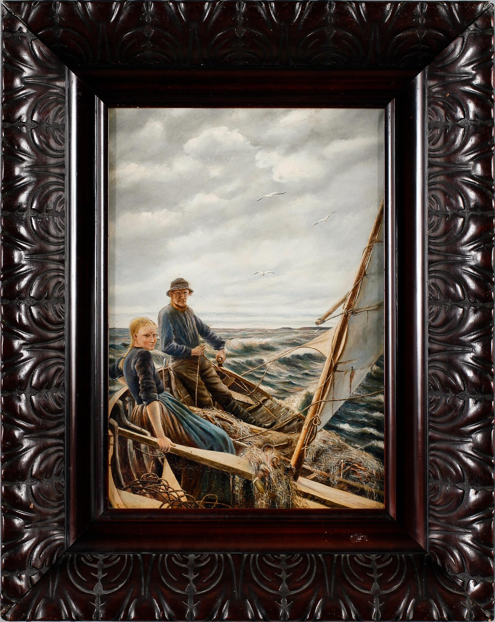 OKÄND KONSTNÄR, olja på duk, signerad A Paul, omkring år 1900.