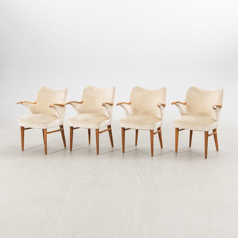 Karmstolar 4 st. Swedish Modern 1940/50-tal.