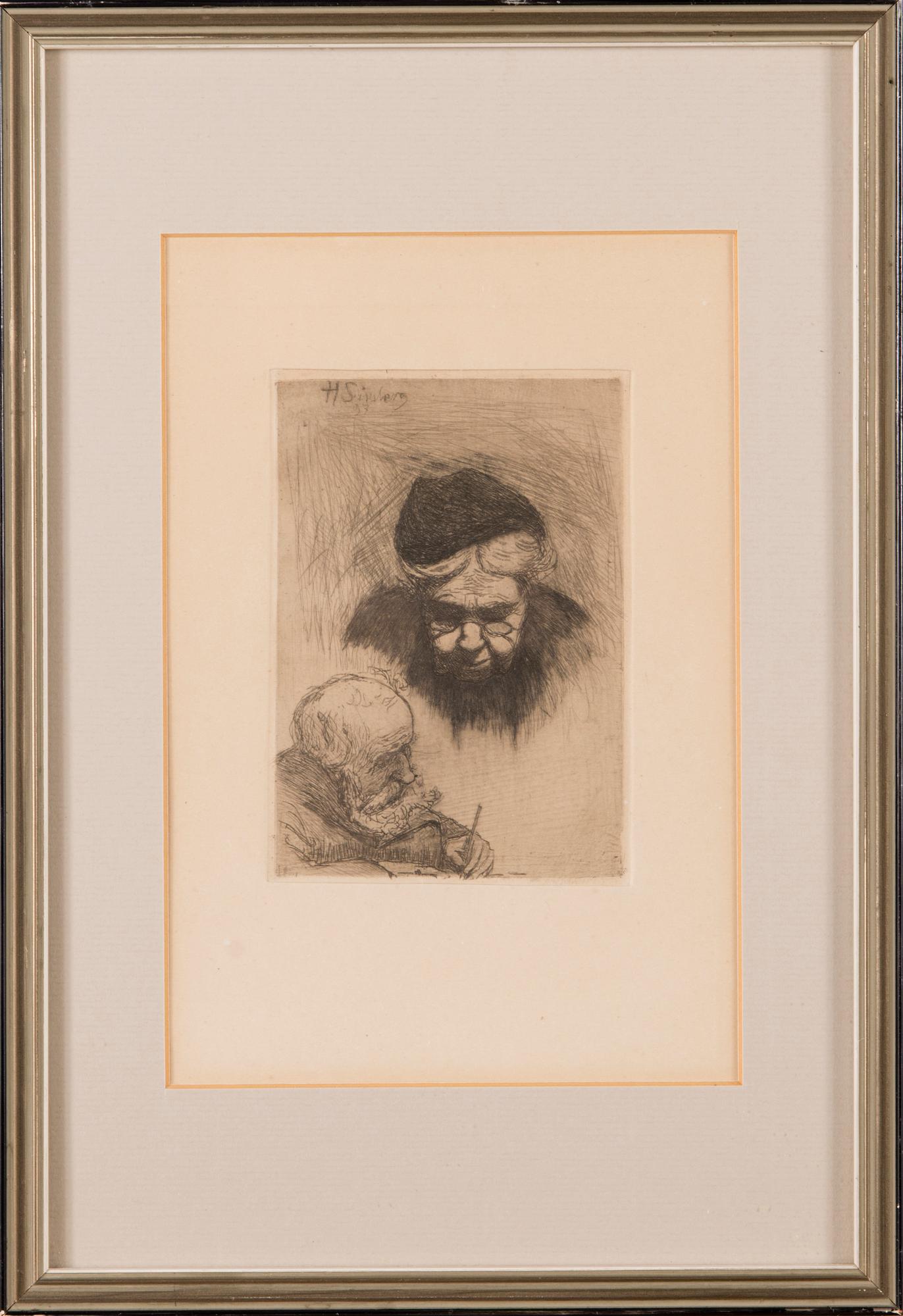 HUGO SIMBERG, line etching and drypoint, plate signed.