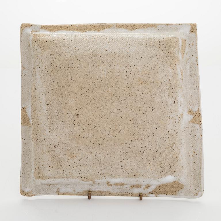 Kyllikki Salmenhaara, a stoneware tray signed KS.