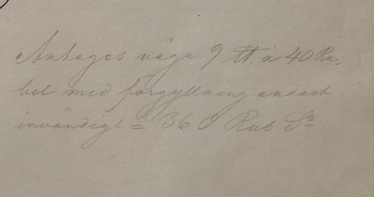 PIIRROS HOPEAESINEISTÄ, piirros, 1800-luvun alku.