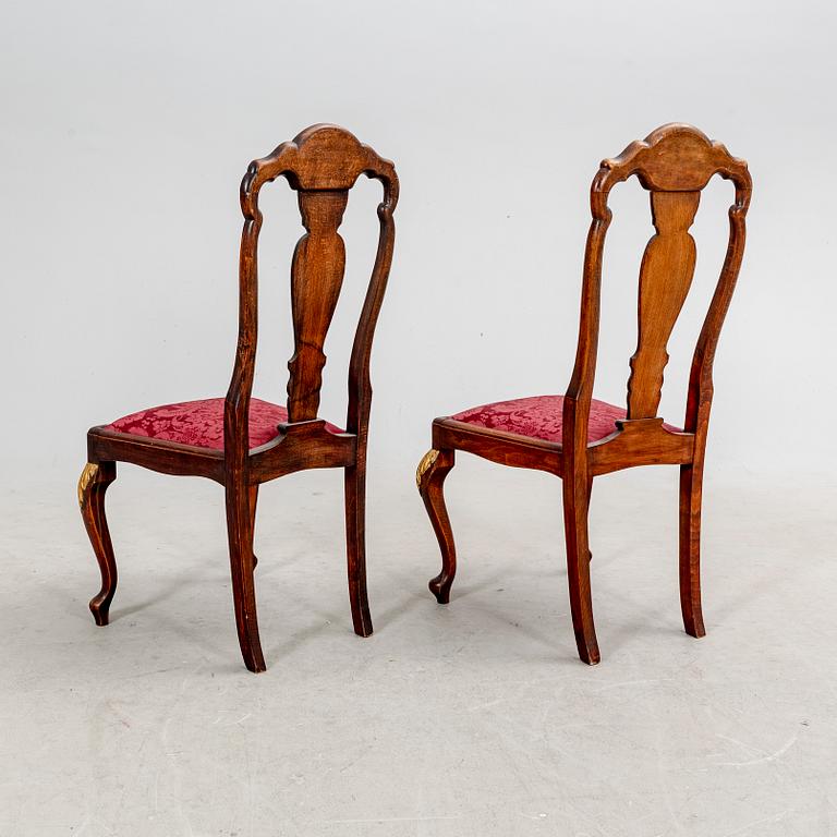 A pair of Louis XV style chairs early 1900.