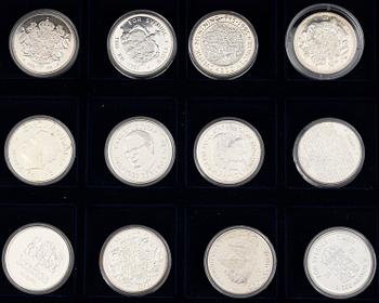 Minnesmynt, 24 st, Sverige, silver, 200 kr,