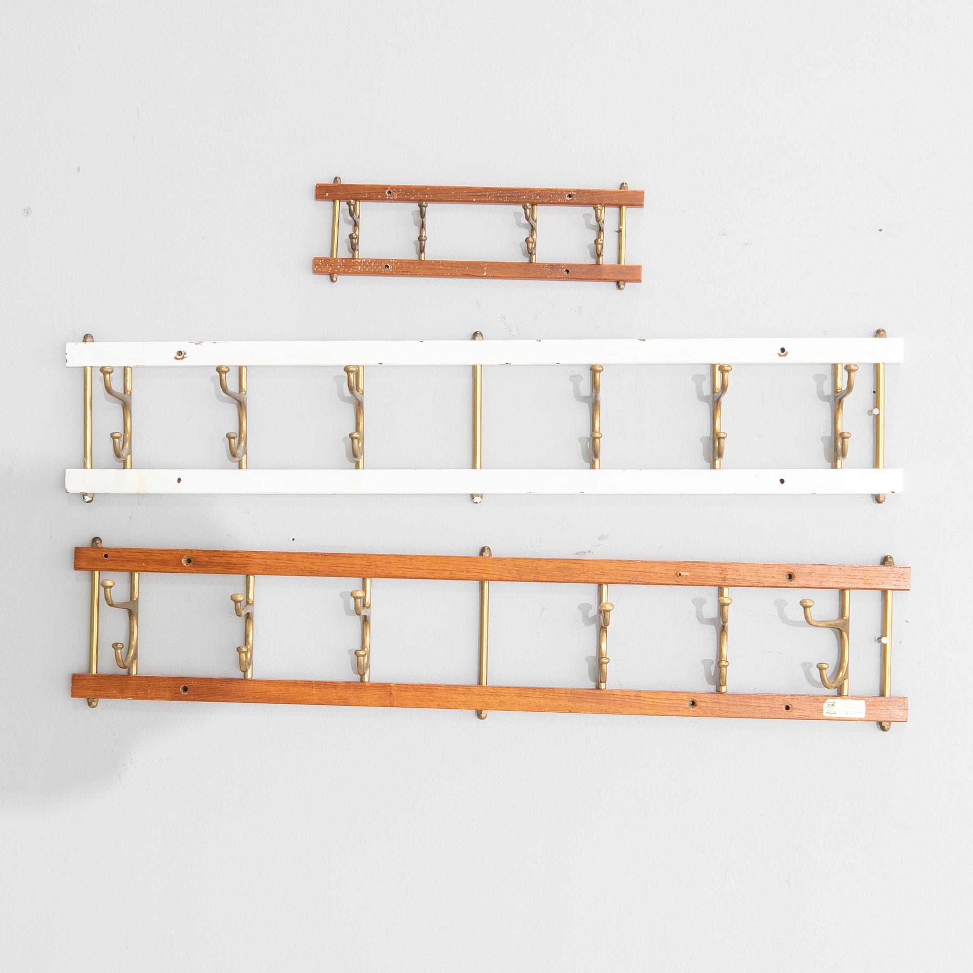 Clothes hangers, three "Decorative" Skoglund's Metal Foundry Anderstorp 1950s/60s.