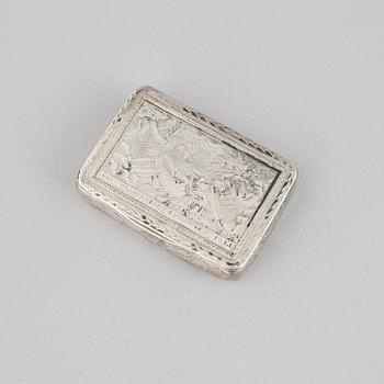 A Russian 19th century silver snuff-box, unidentified makers mark, Moscow 1815.