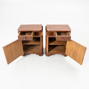 Bedside tables, a pair, first half of the 20th century.