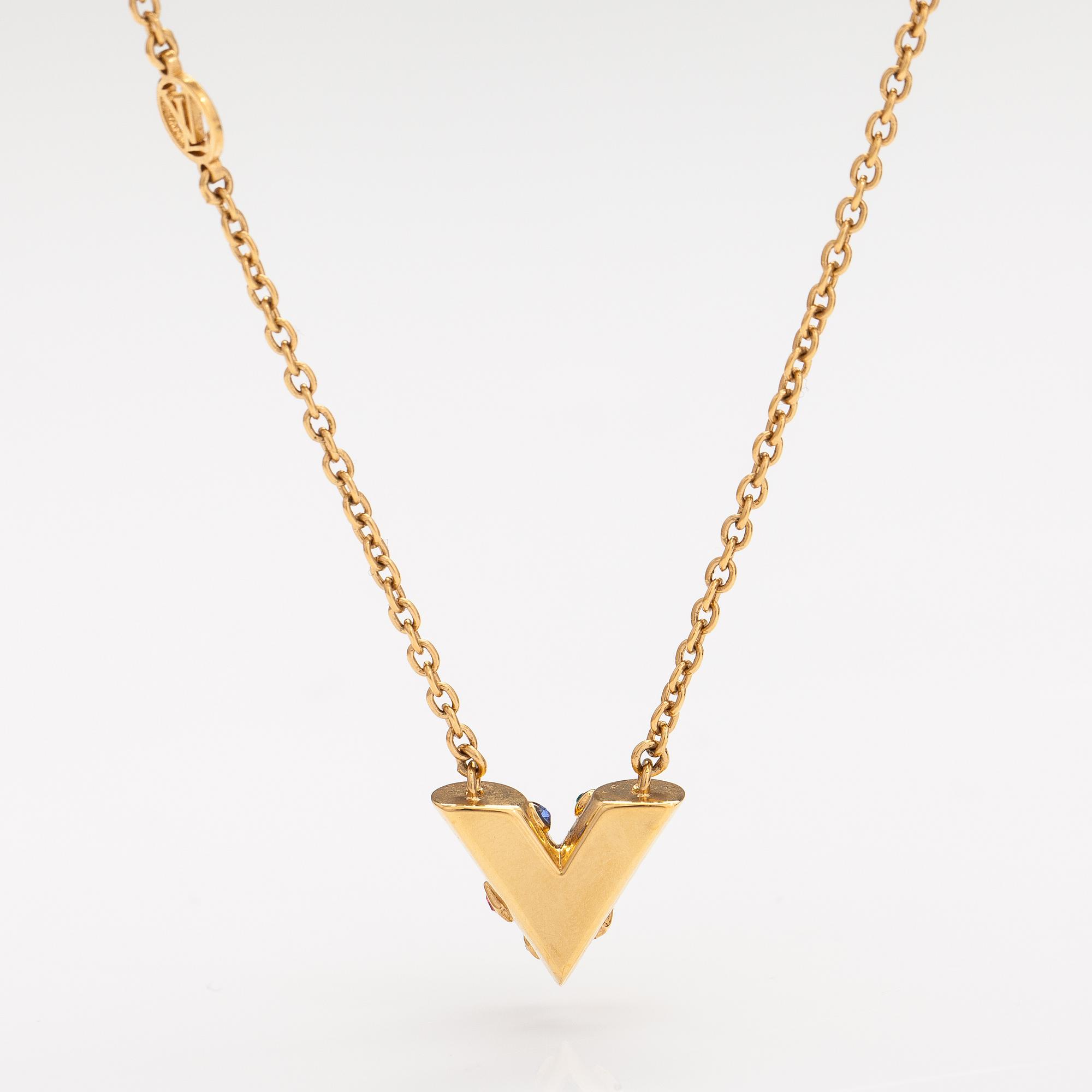 Louis Vuitton, "Essential V Planète" halsband. Märkt Louis Vuitton Paris, Made in Italy.