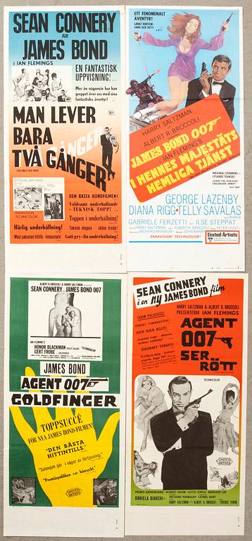 Film posters 4 pcs James Bond.