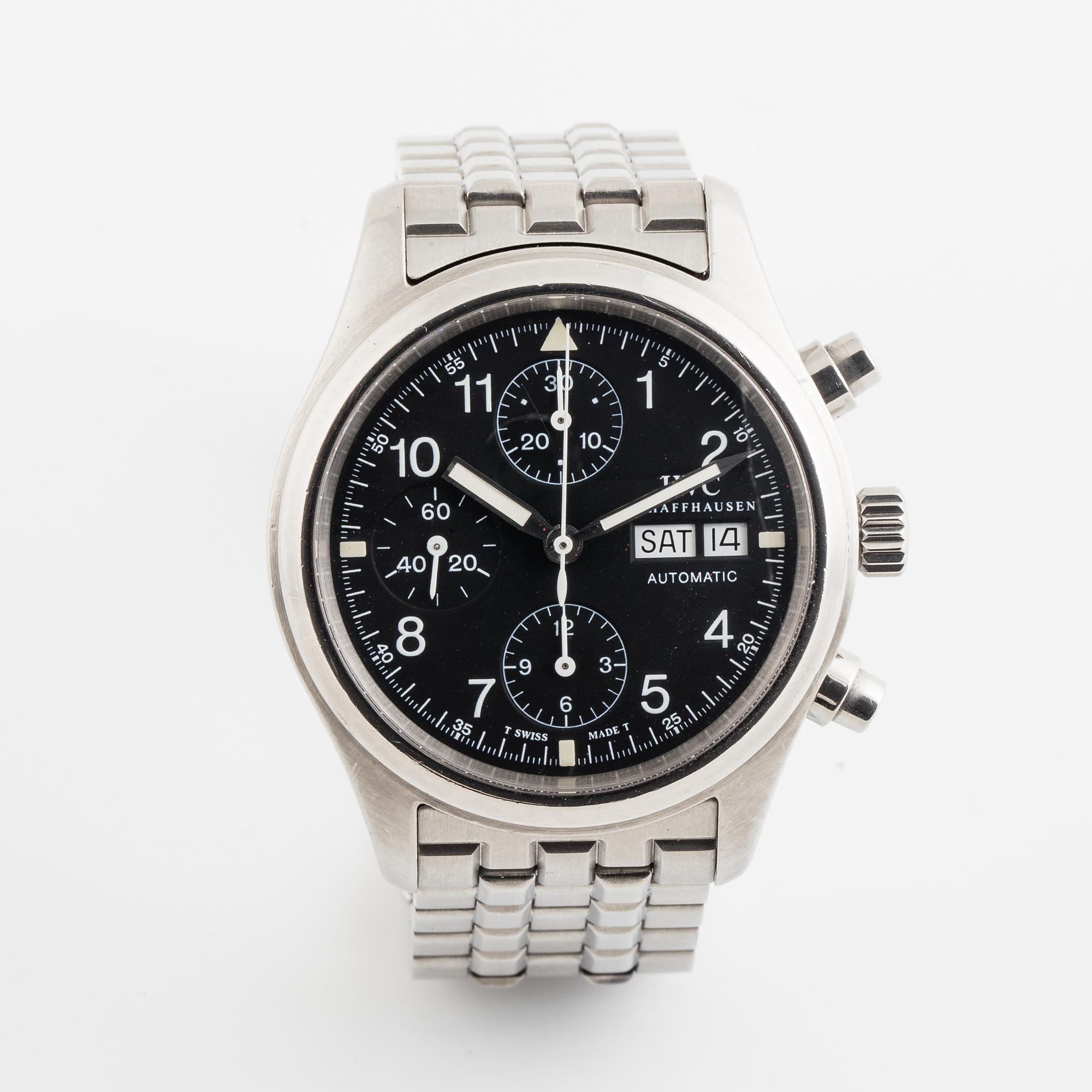 IWC, Schaffhausen, Pilot, Fliegerchronograph (T Swiss Made T), chronograph, wristwatch, 39 mm.