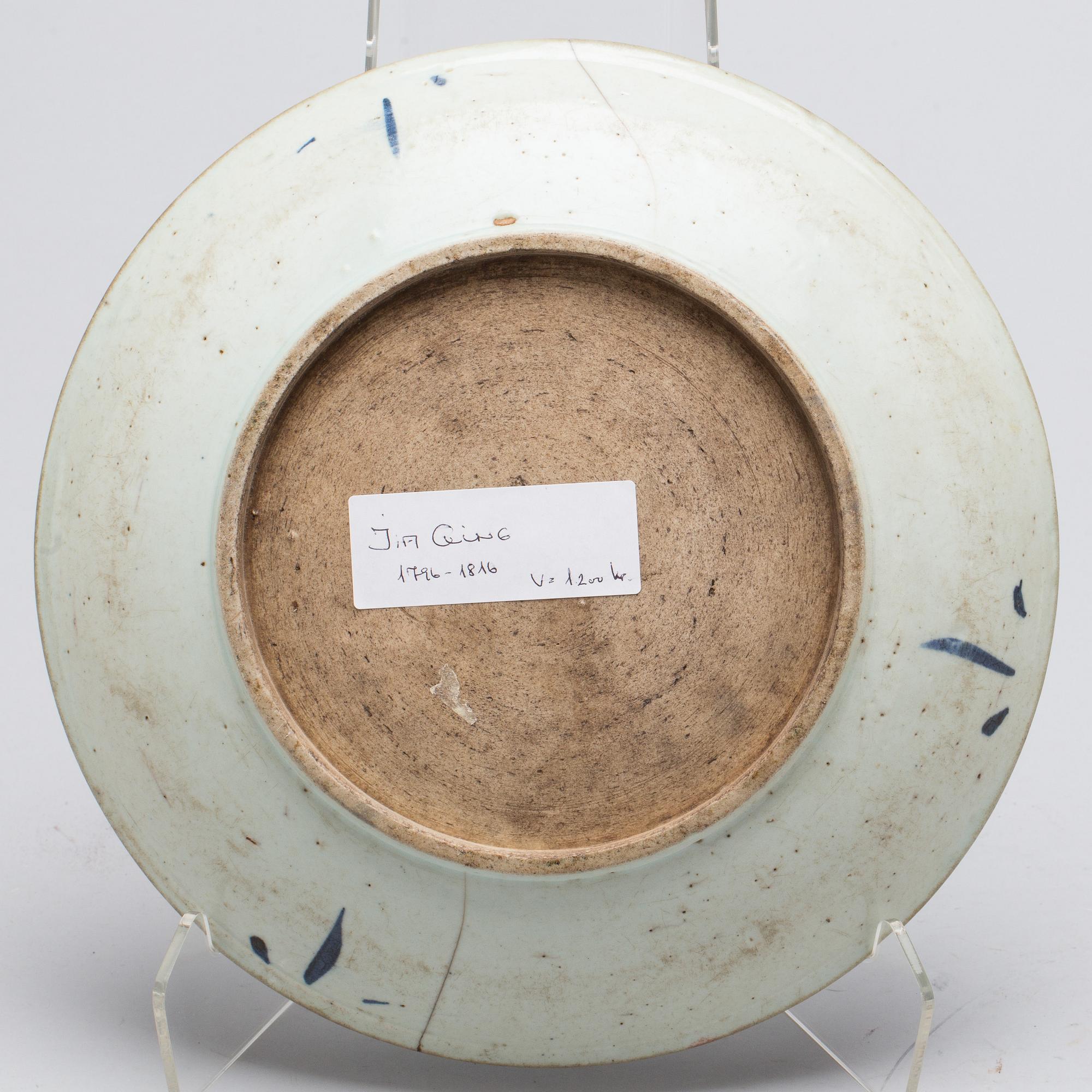 FAT, porslin, 2 st, Kina 1800-tal.