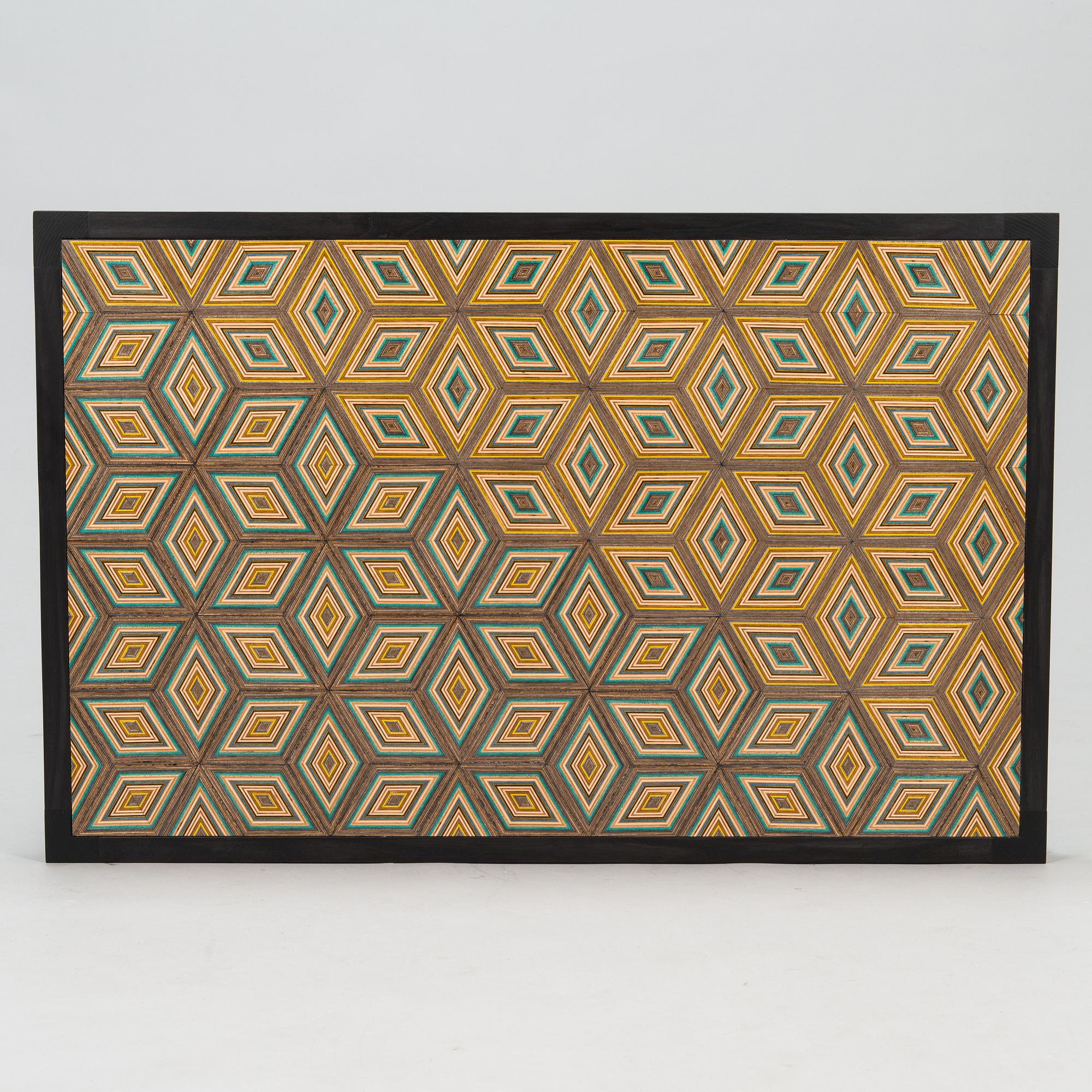 A 'Diagonal Box' coffee table, signed.