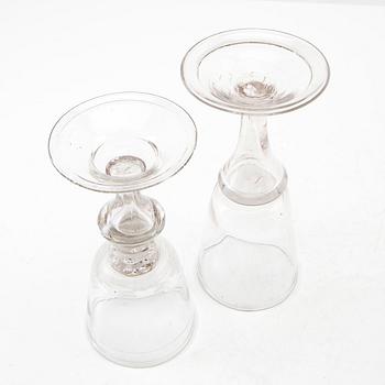 Wine glasses 2 pcs probably Germany/Silesia 18th century.