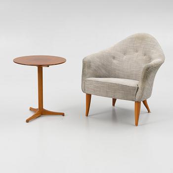 Kerstin Hörlin-Holmquist, a 'Lilla Adam' armchair and an 'Äpplet' table, Triva, Nordiska Kompaniet.