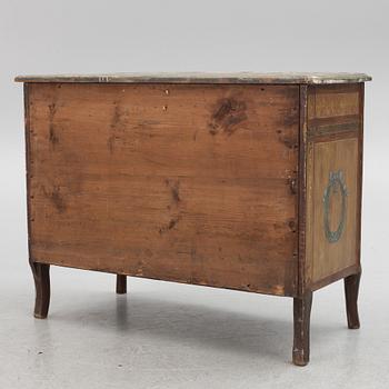 A Gustavian painted commode, late 18th century.