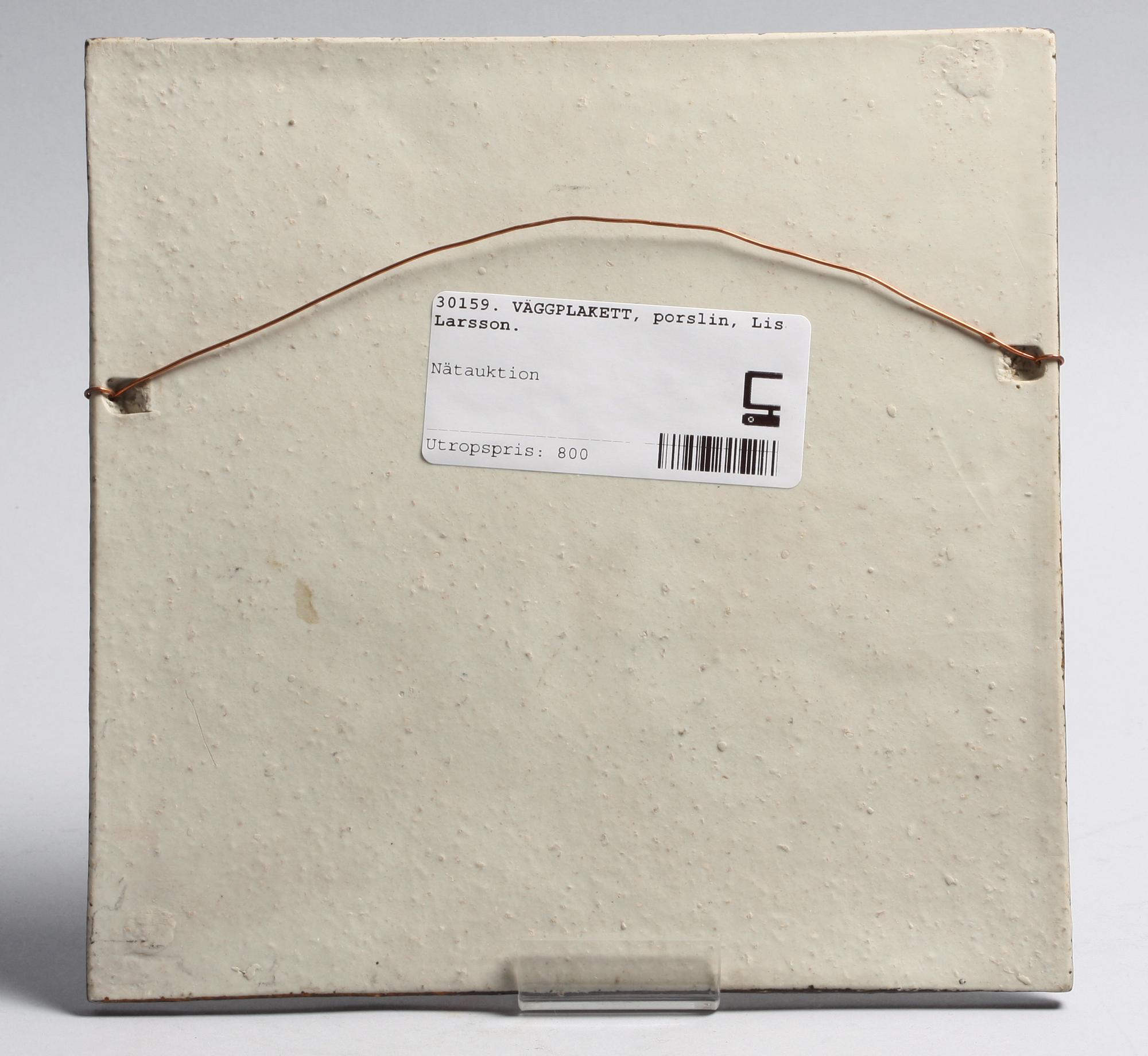 VÄGGPLAKETT, porslin, Lisa Larson.