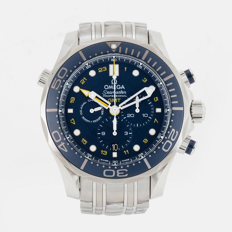 OMEGA Seamaster Diver 300m Co-Axial GMT, wristwatch, chronograph, 44 mm.