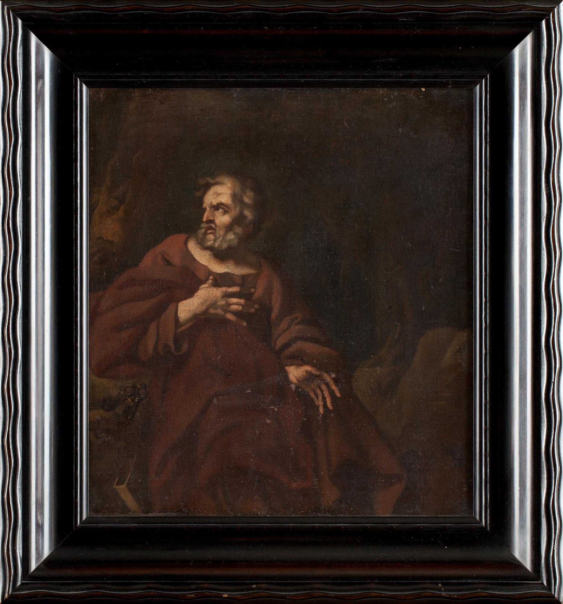 OKÄND KONSTNÄR, olja på duk. 1700/1800-tal.