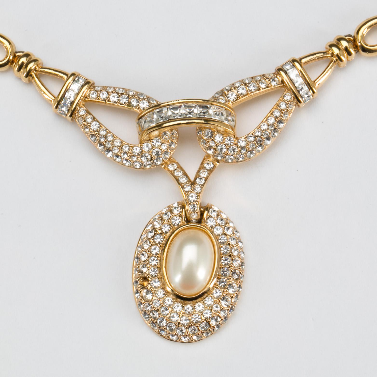 HALSBAND, gulmetall, Oscar de la Renta, vintage.