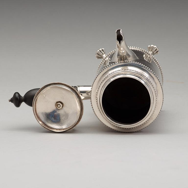 A Swedish 18th century silver coffee-pot, marks of Petter Eneroth, Stockholm 1792.