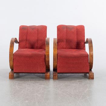 FÅTÖLJER, 1 par, art déco-stil, 1900-talets mitt.