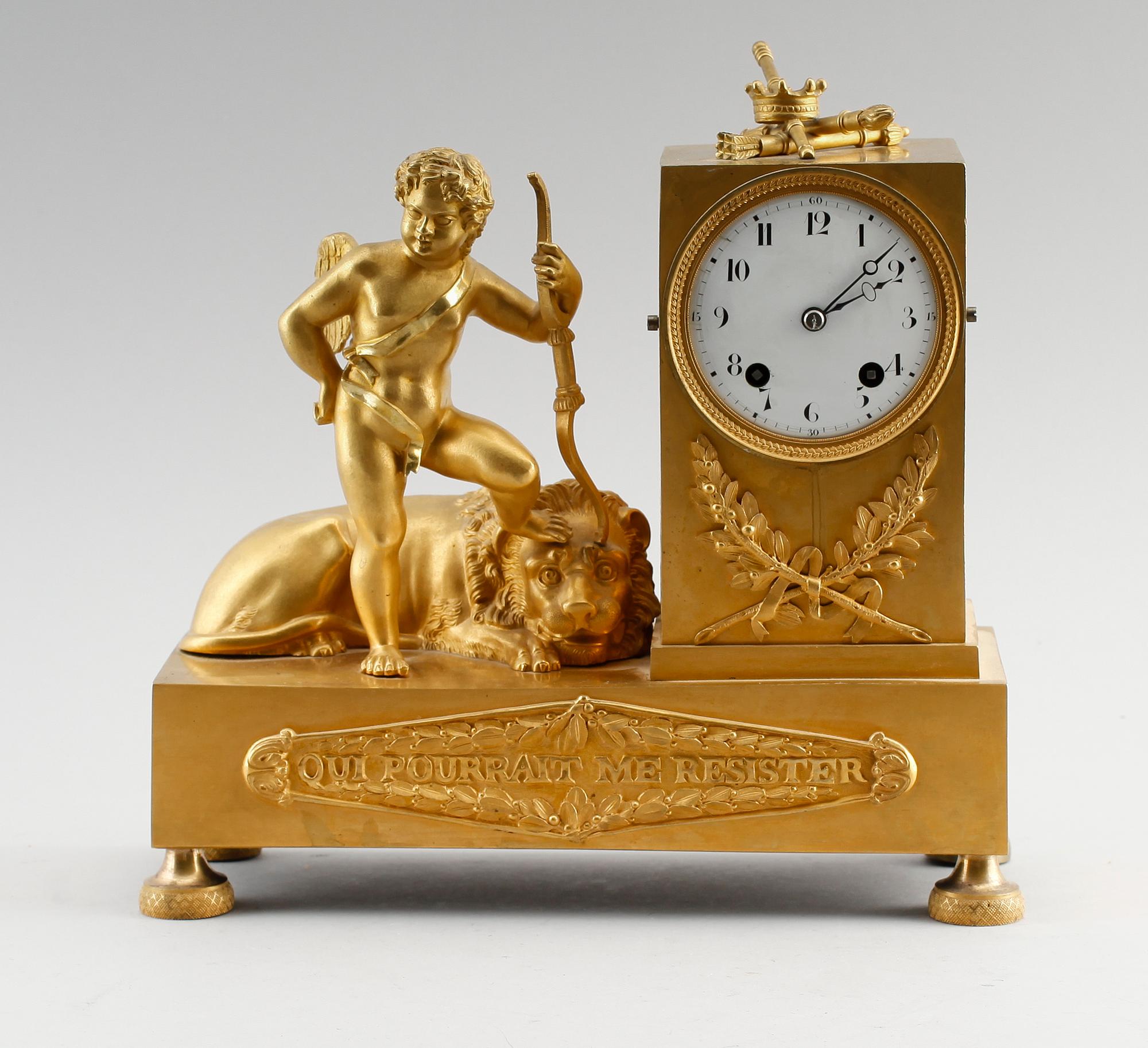 BORDSUR, empire, förgylld brons, Frankrike, 1800-talets första hälft.