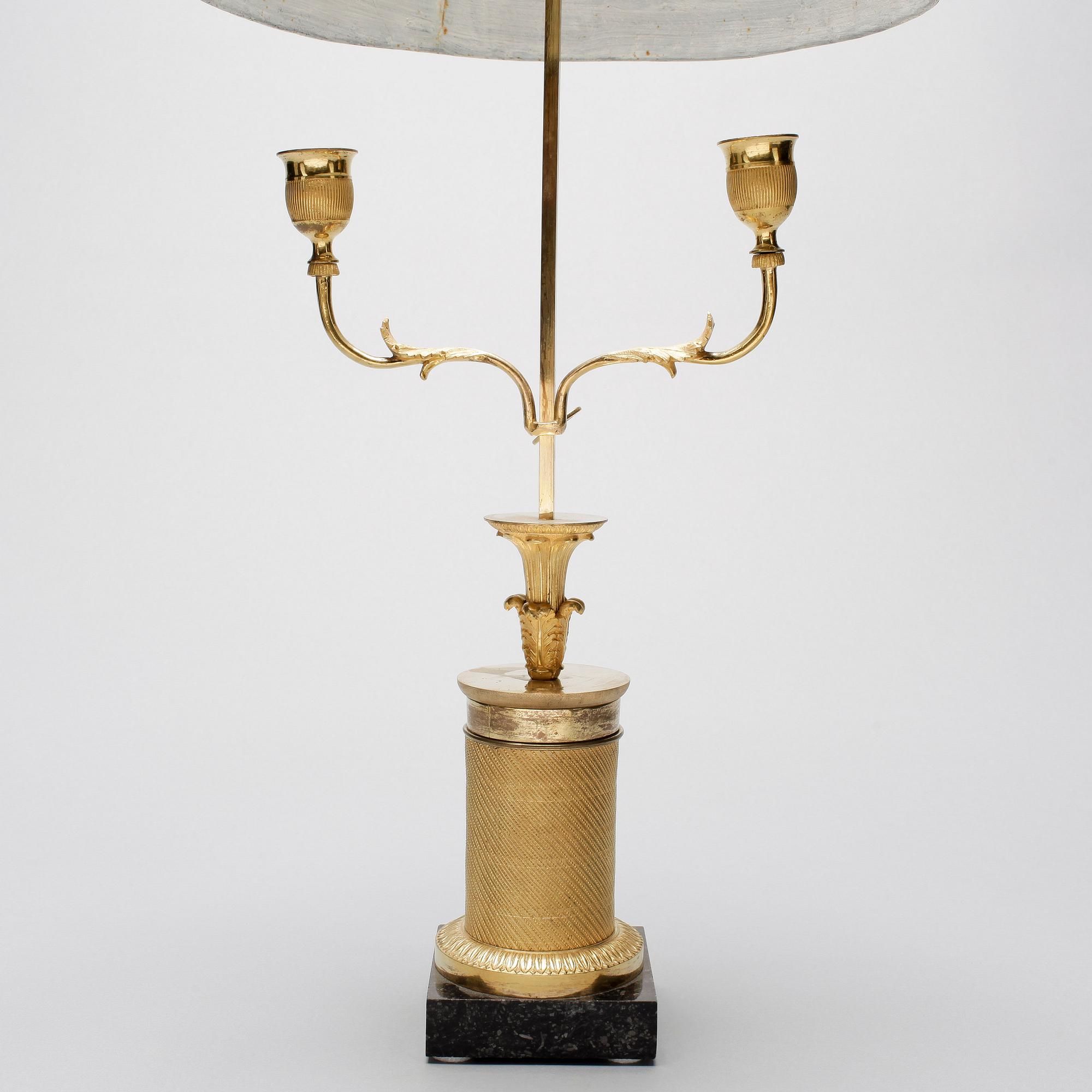 BOUILOTTELAMPA, mässing, empirestil, 1800/1900.