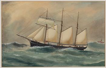 Reuben Chappell, Toppseglarskonaren "Polly och Emily" i  fint väder.