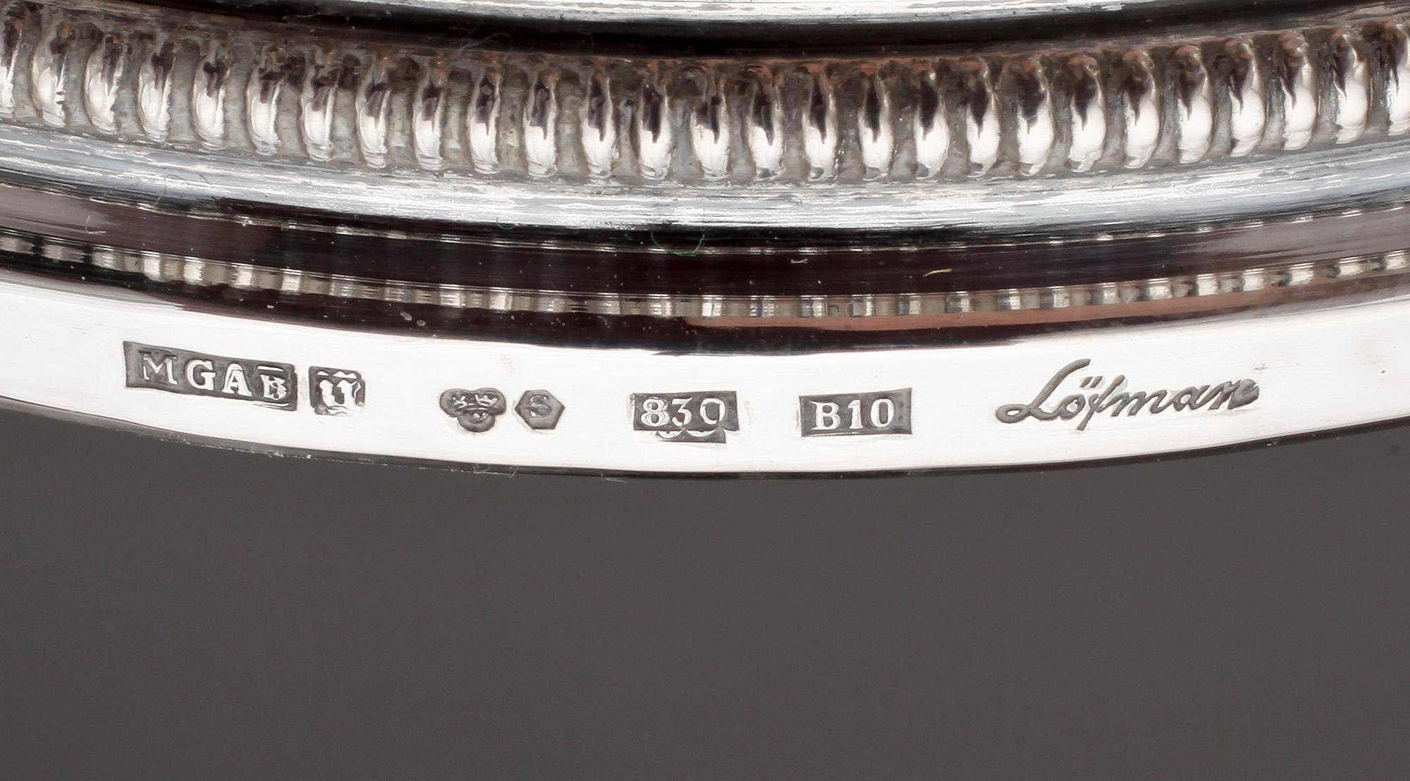 LJUSSTAKAR, ett par, silver, Löfman GAB Uppsala 1977.