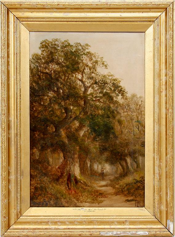 OKÄND KONSTNÄR, olja på duk, bär sign J. Lewis, England sent 1800-tal.