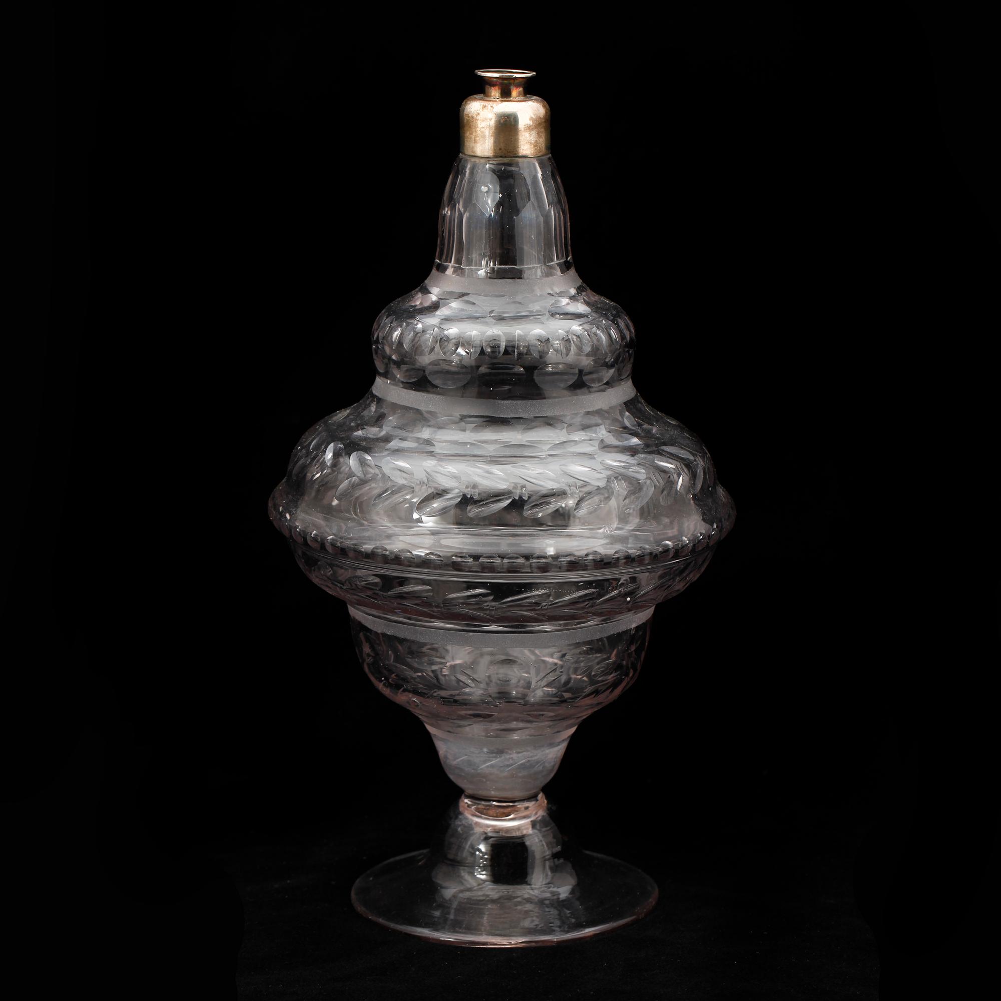 FLASKA, glas, 1700/1800-tal.