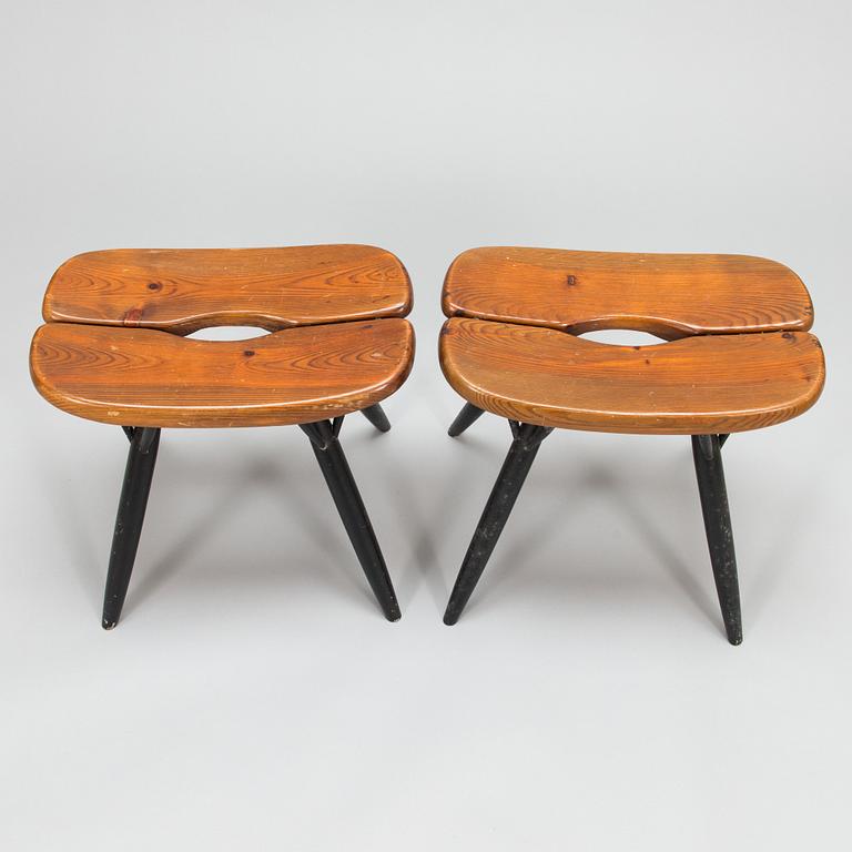 Ilmari Tapiovaara, Two 1960's 'Pirkka' stools for Laukaan Puu.